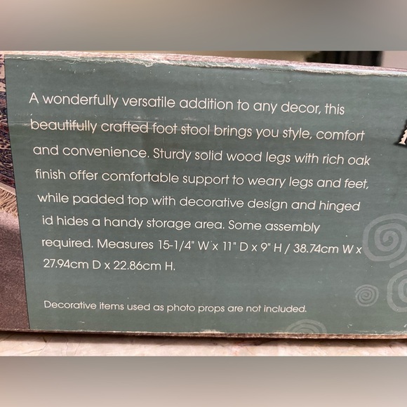 Antique Wood Storage Ottoman Foot Stool Tapestry Top “Home is Where the Heart is - Picture 7 of 7